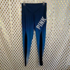 PINK Victoria’s Secret ultimate leggings sheer mesh athletic activewear blue siz